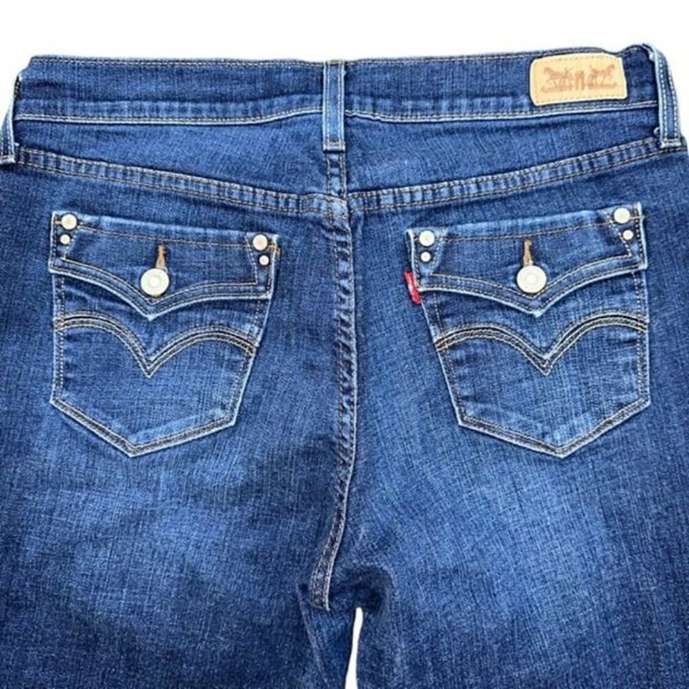 Women's Levi's 505 Straight Leg Denim Medium Wash Flap Pocket Jeans Size 30x30 - Picture 3 of 4